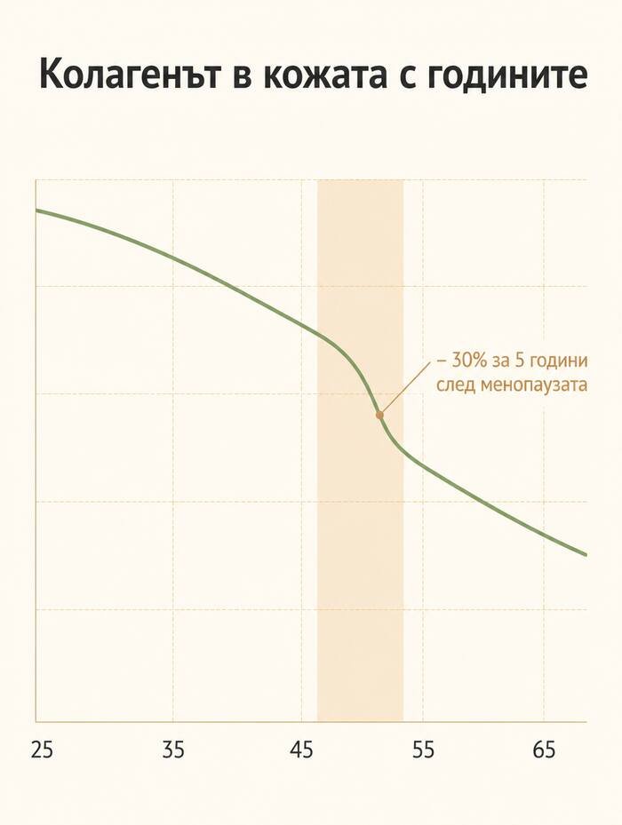 Графика: колагенът в кожата спада с годините